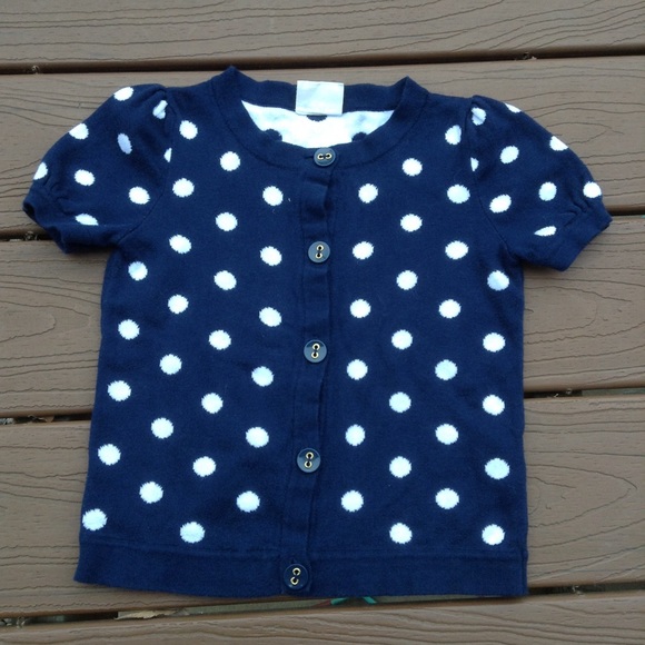 navy polka dot CRAZY 8 sweater and hat set 5 6 (E4 - Picture 3 of 6